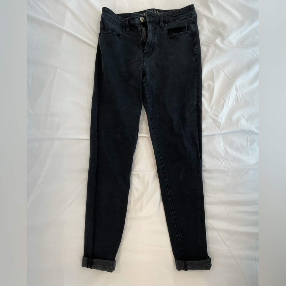 American Eagle Black High Waisted Skinny Jeans